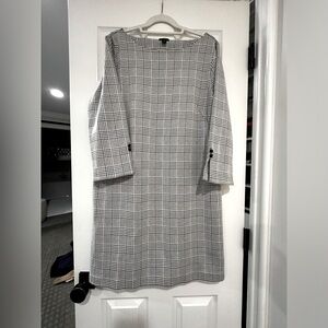 ANN TAYLOR Black/Gray/White Plaid Sheath Dress - WORN ONCE